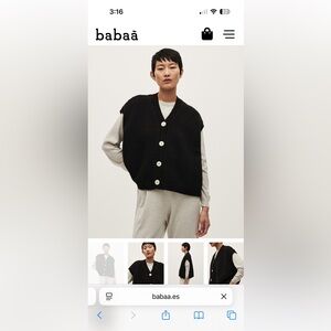 Babaa Vest no 75 in Black OS EUC